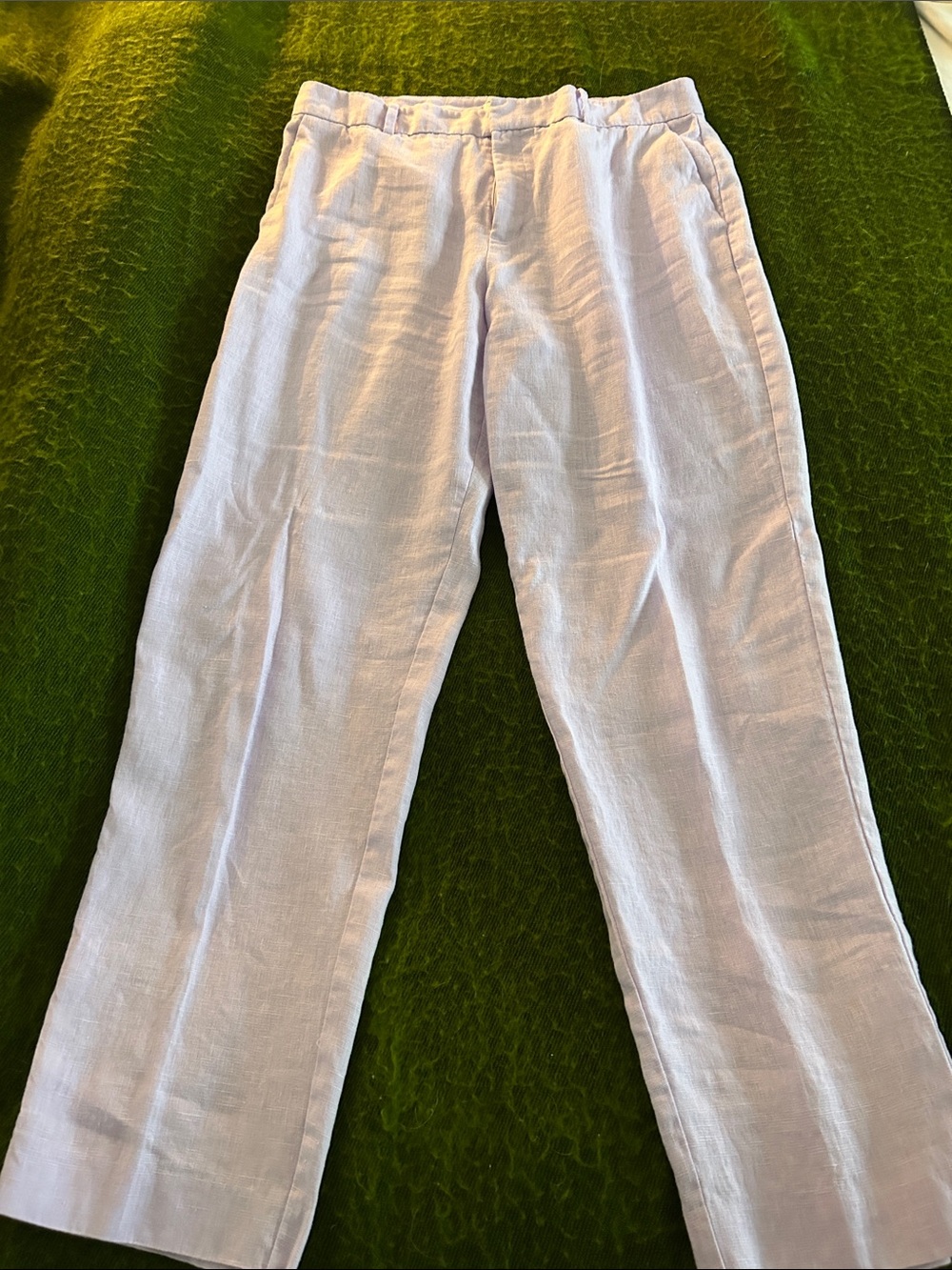 Light Lavender Women’s Linen Pants - Classic Straight Fit